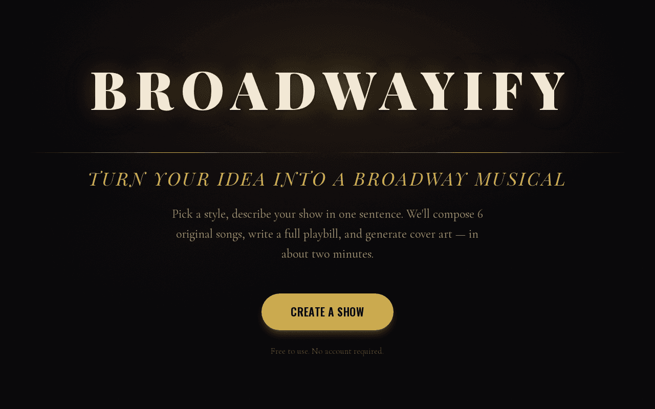 Broadwayify screenshot